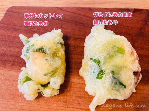 2つのサイズの天ぷら饅頭